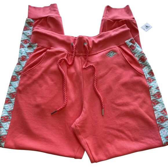 Disney Cruise Line Elastic Drawstring Waist Sweatpants Women L Coral - Picture 1 of 11